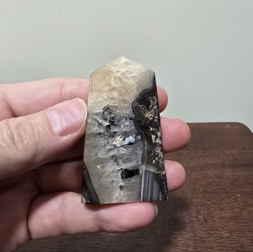 Black Agate Crystal Tower